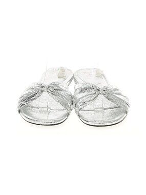 Zara Silver Knotted Slide Mules